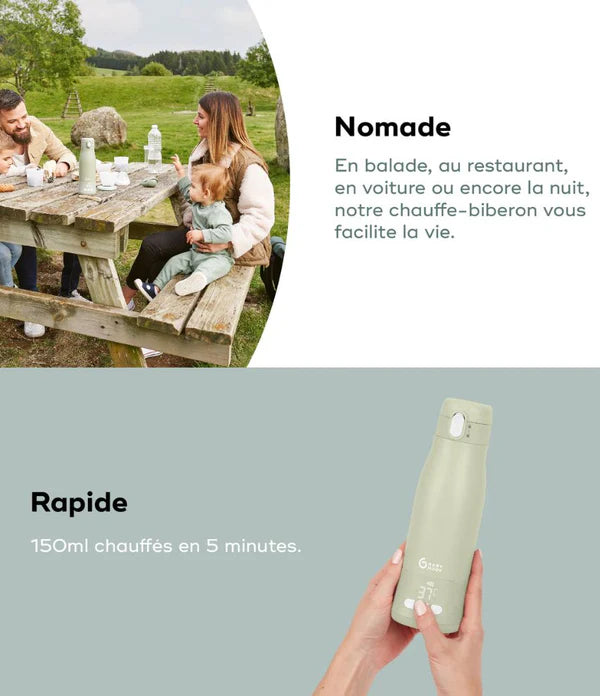 Chauffe-biberon nomade rechargeable Moov & Feed - Babymoov