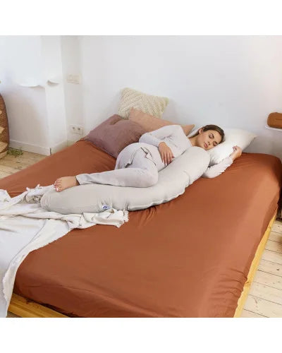 Coussin d Allaitement et Maternité BUDDY Tetra Jersey Sand Doomoo