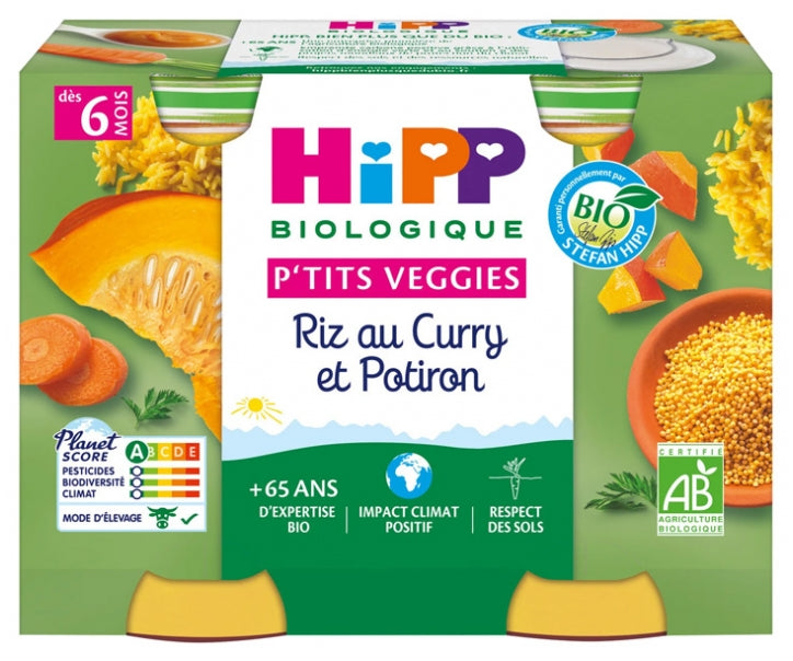 Hipp - P'tits Veggies Riz au Curry et Potiron dès 6 Mois