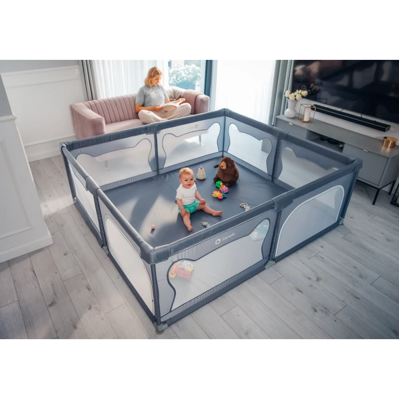 Parc pour bébé - Lionelo Willow XL Gris Béton