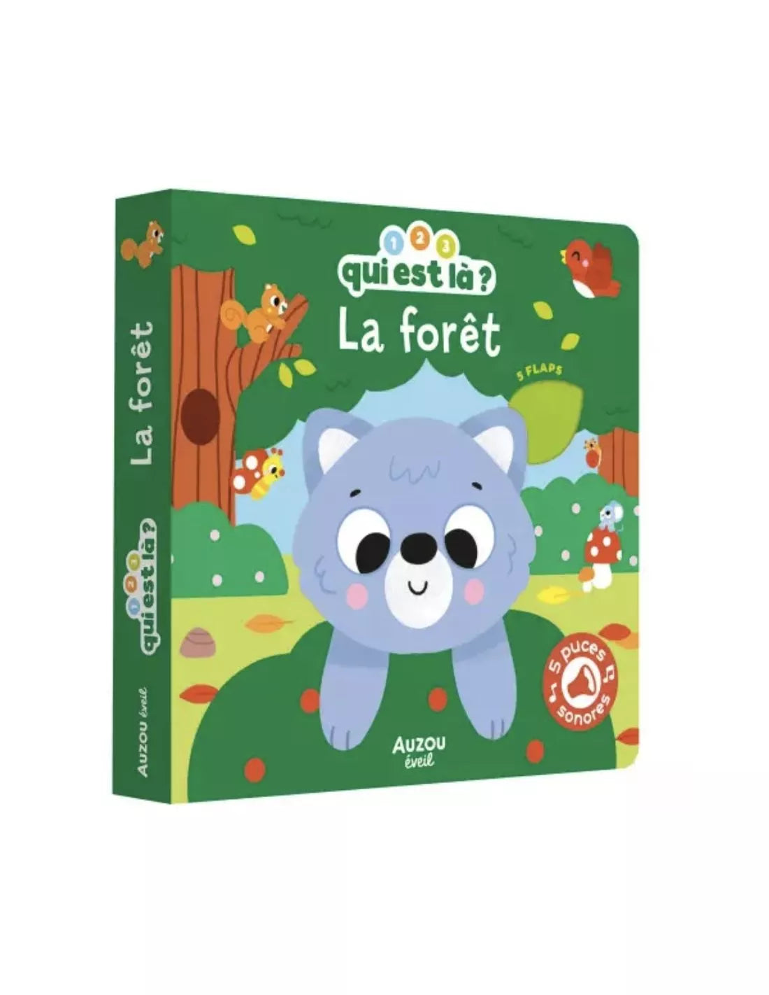 Livre sonore Auzou - 1, 2, 3, qui est là ? - La forêt
