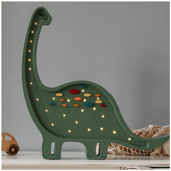 Dino Diplodocus Lamp - Confetti Green