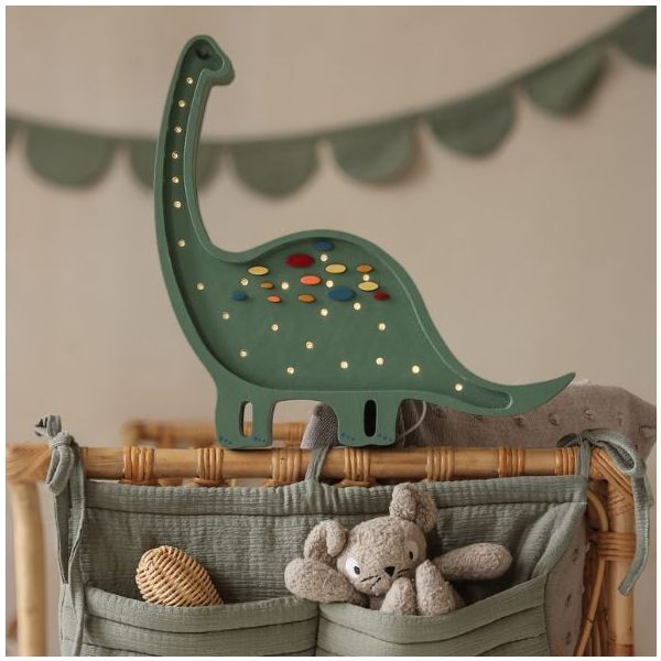 Dino Diplodocus Lamp - Confetti Green