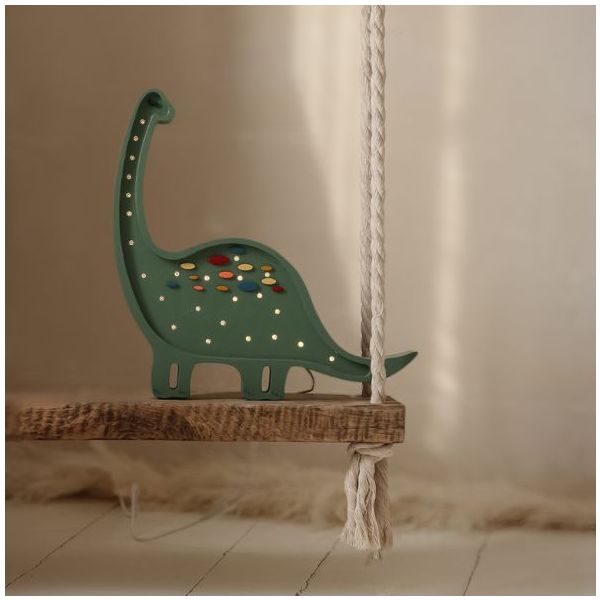 Dino Diplodocus Lamp - Confetti Green