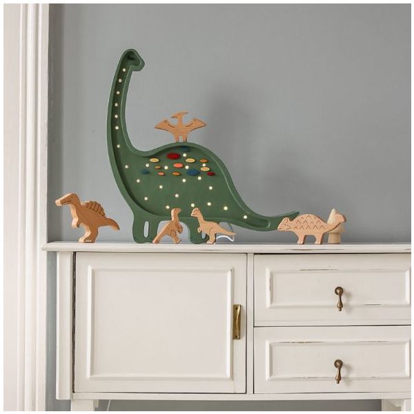 Dino Diplodocus Lamp - Confetti Green