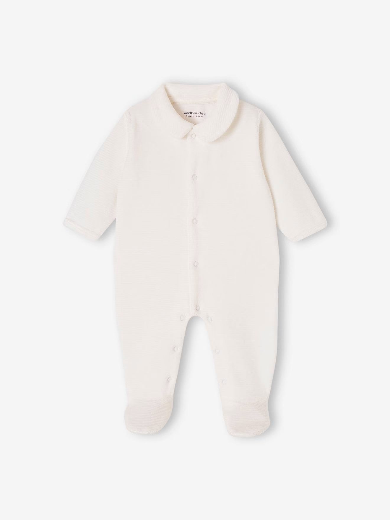 Dors-bien en velours côtelé ouverture naissance bébé , beige