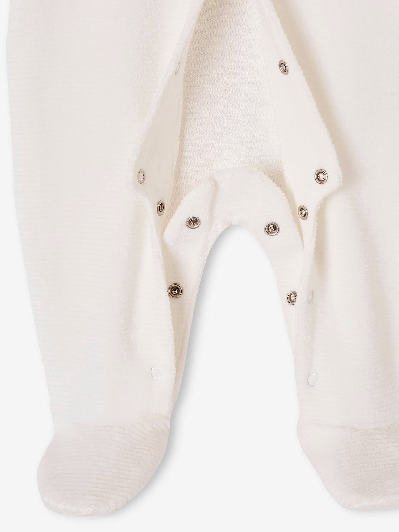 Dors-bien en velours côtelé ouverture naissance bébé , beige