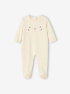 Dors-bien uni avec détails brodés tête de chat, ouverture dos par pressions