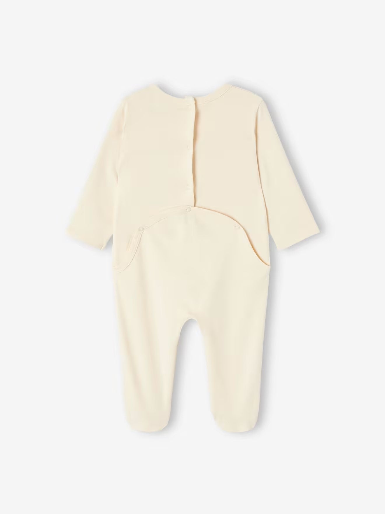 Dors-bien uni avec détails brodés tête de chat, ouverture dos par pressions