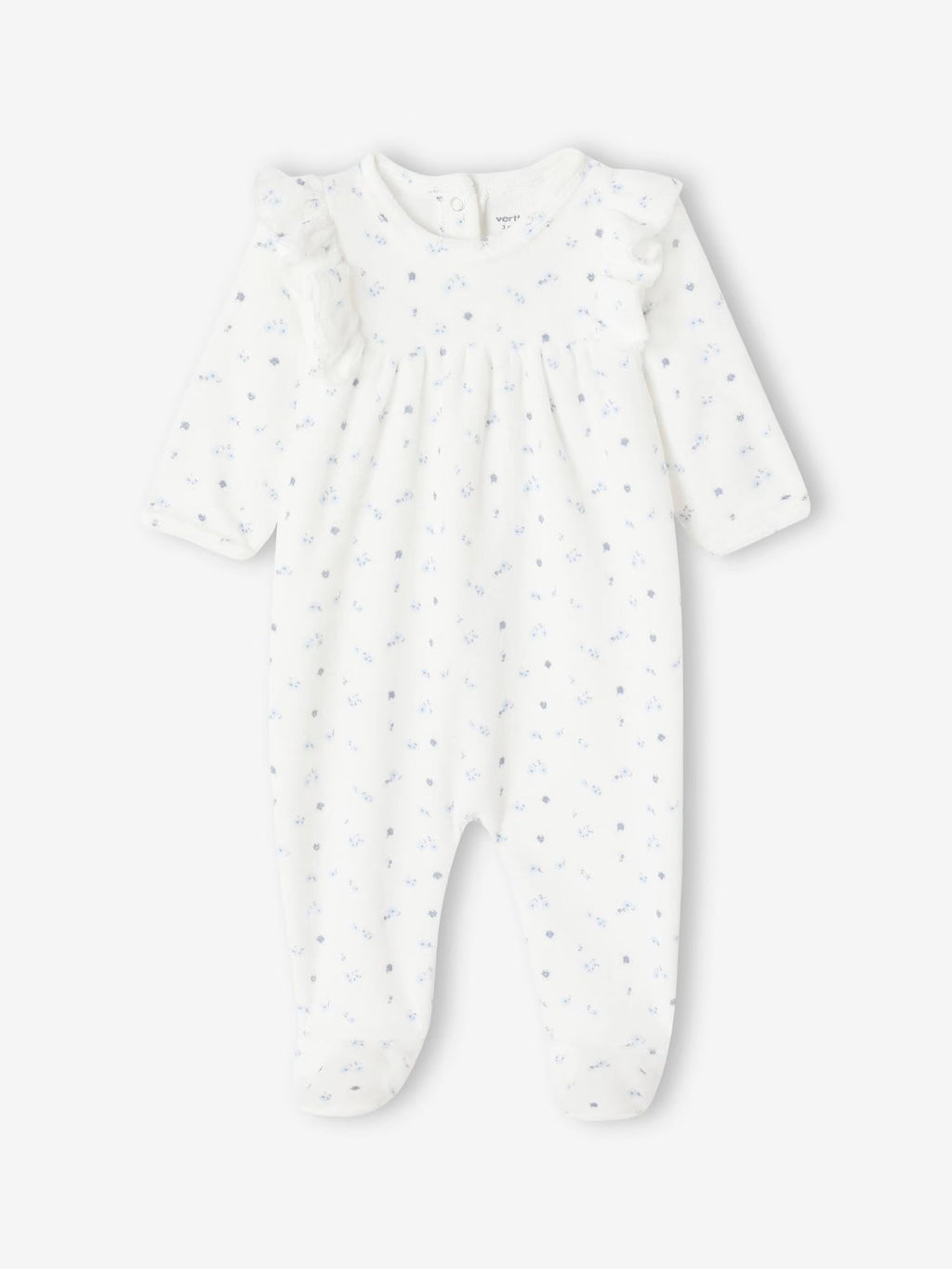 Dors-bien bébé fille en velours, à volants motifs fleurs