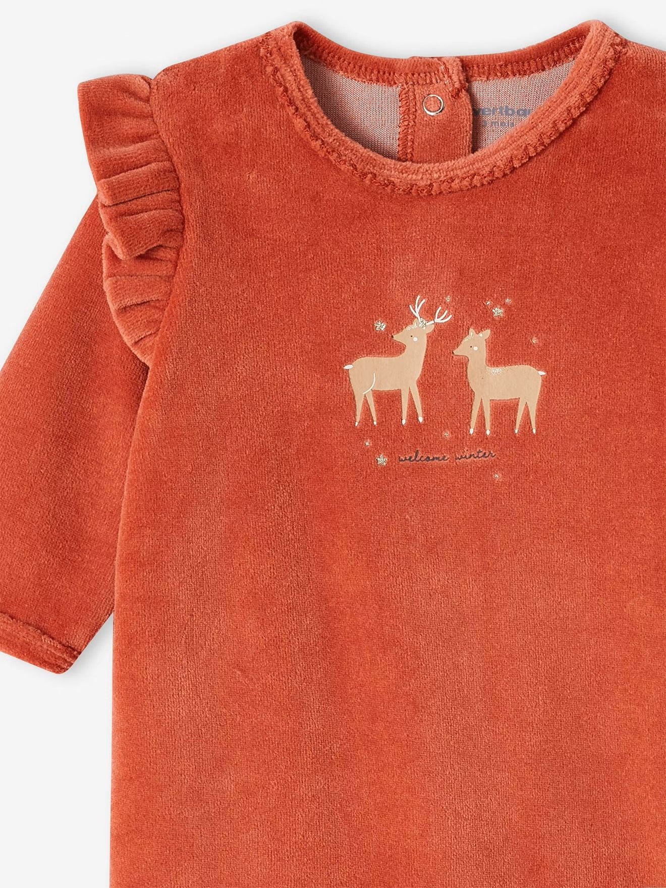 Dors-bien en velours ouverture naissance bébé