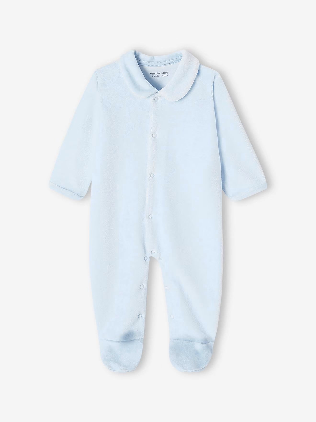 Dors-bien bébé fille en velours Bleu ciel