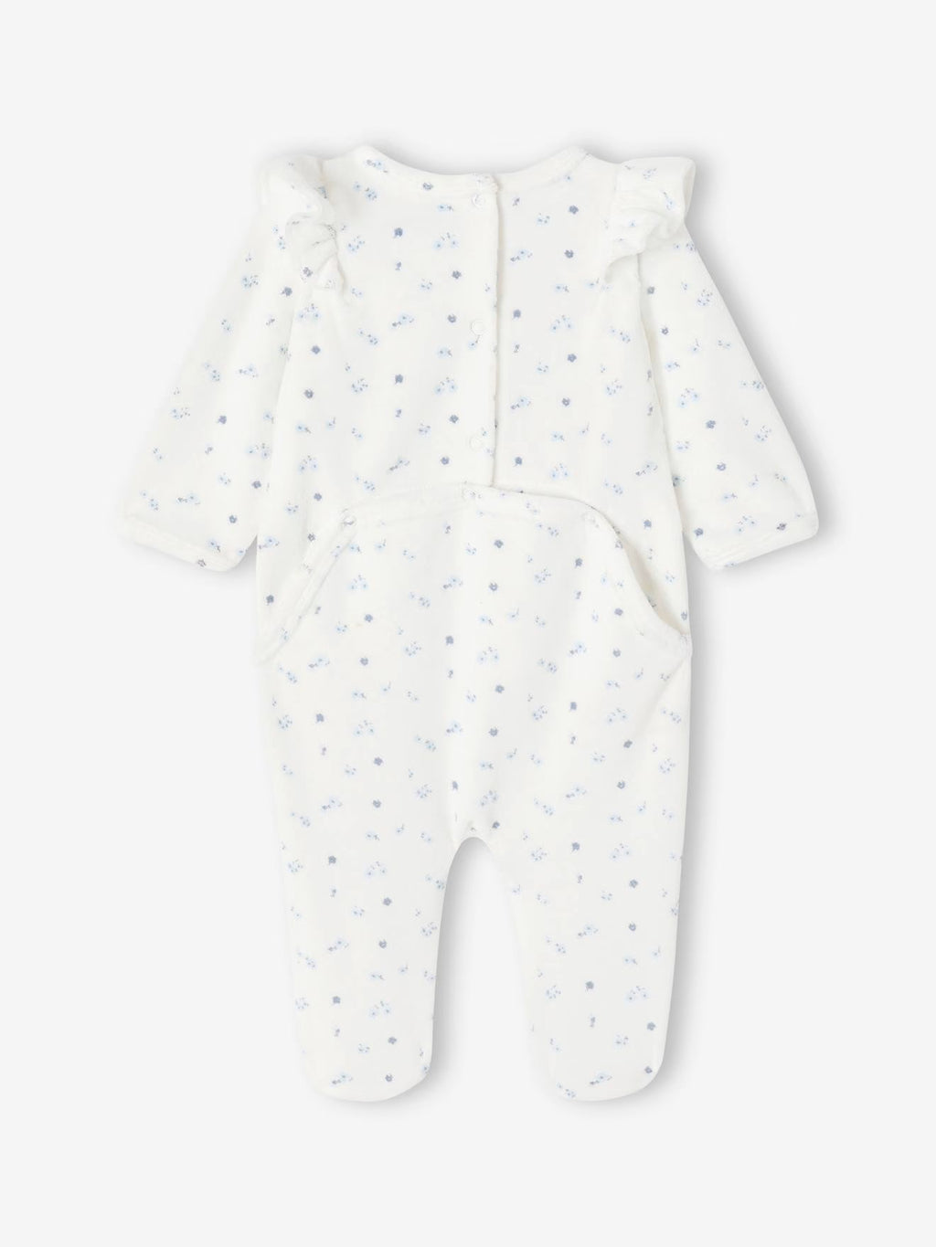 Dors-bien bébé fille en velours, à volants motifs fleurs