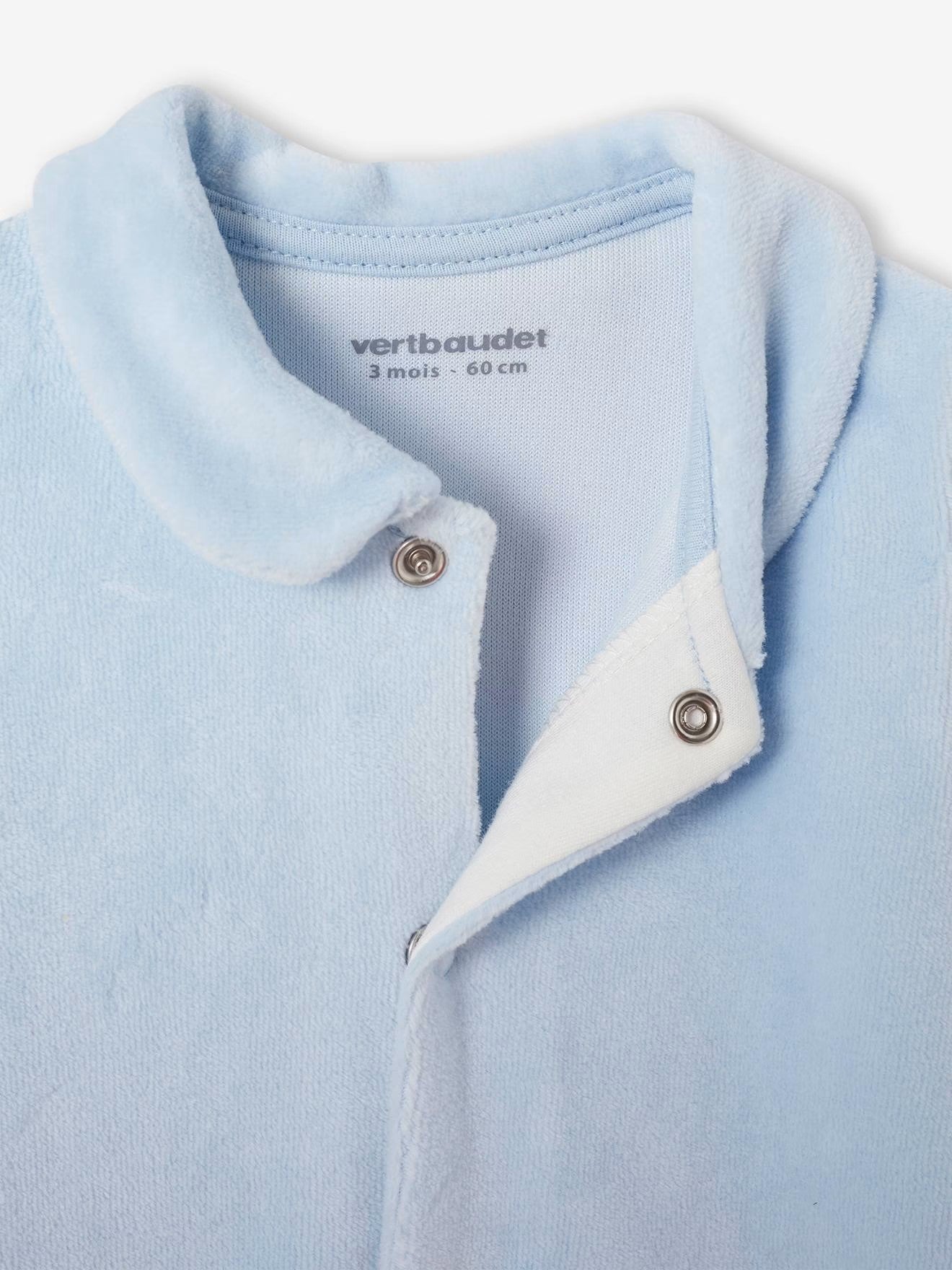 Dors-bien bébé fille en velours Bleu ciel