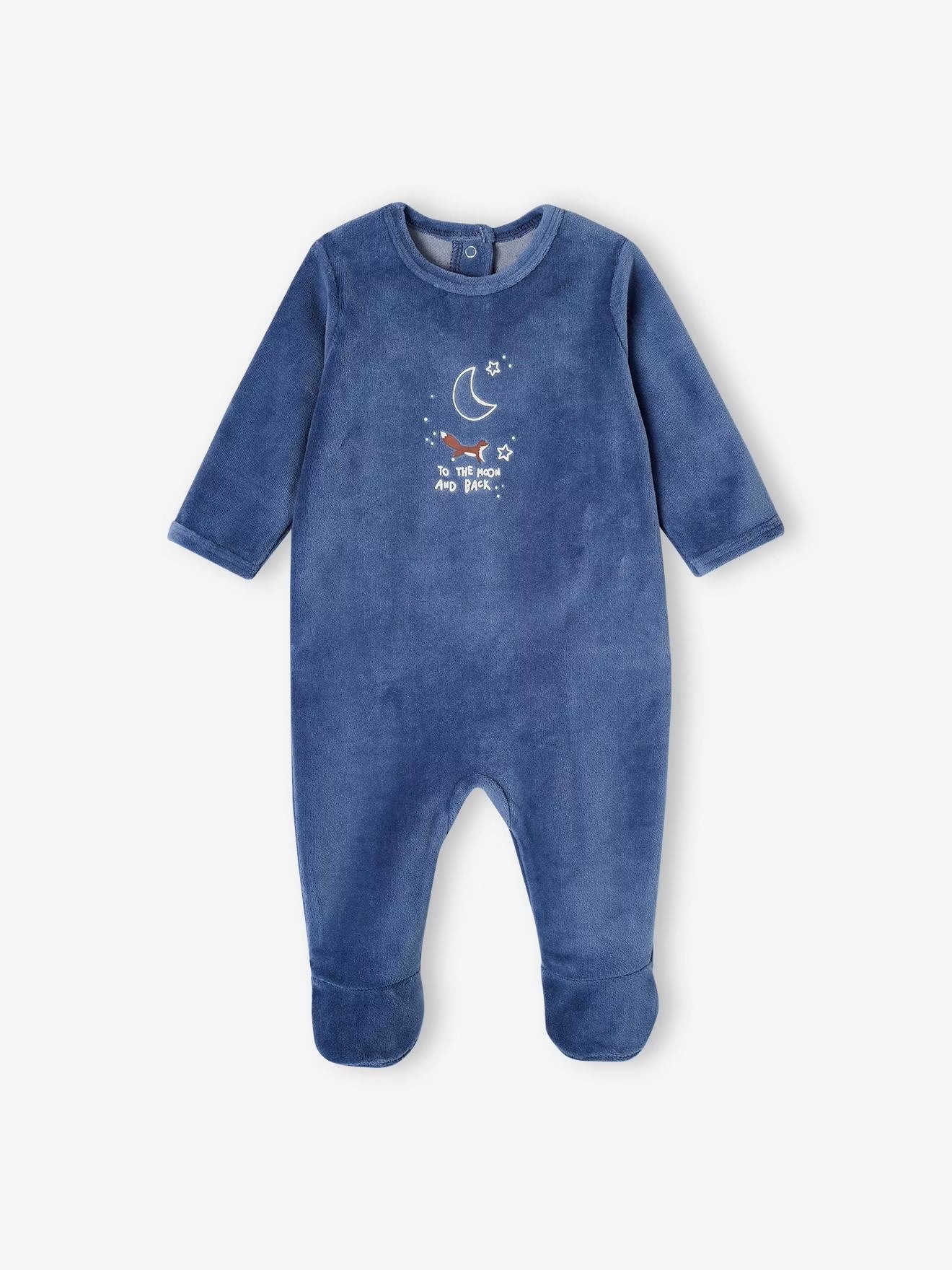 Dors-bien en velours avec motif renard placé, bébé garçon
