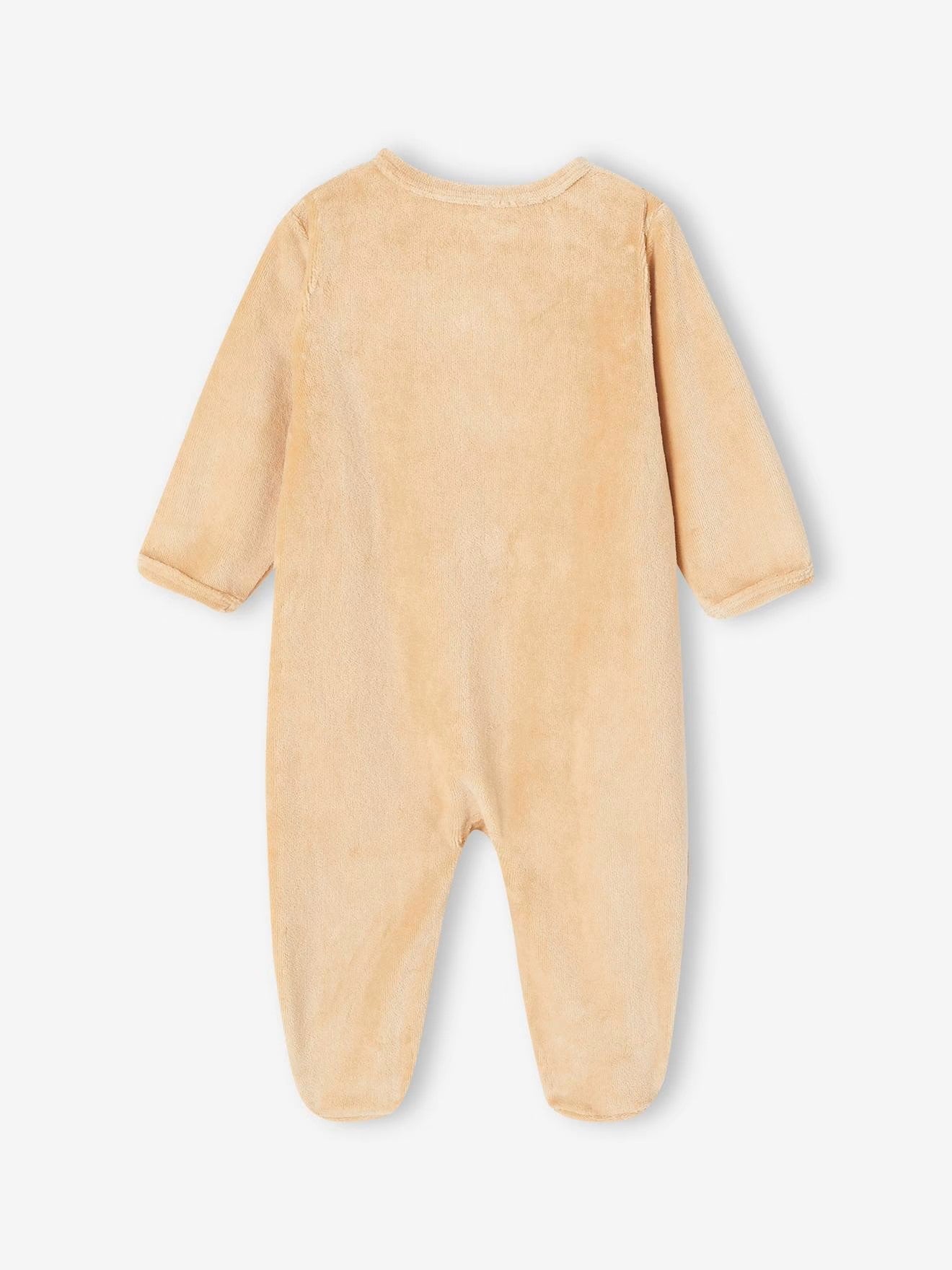 Dors-bien en velours ouverture naissance bébé, avec motif