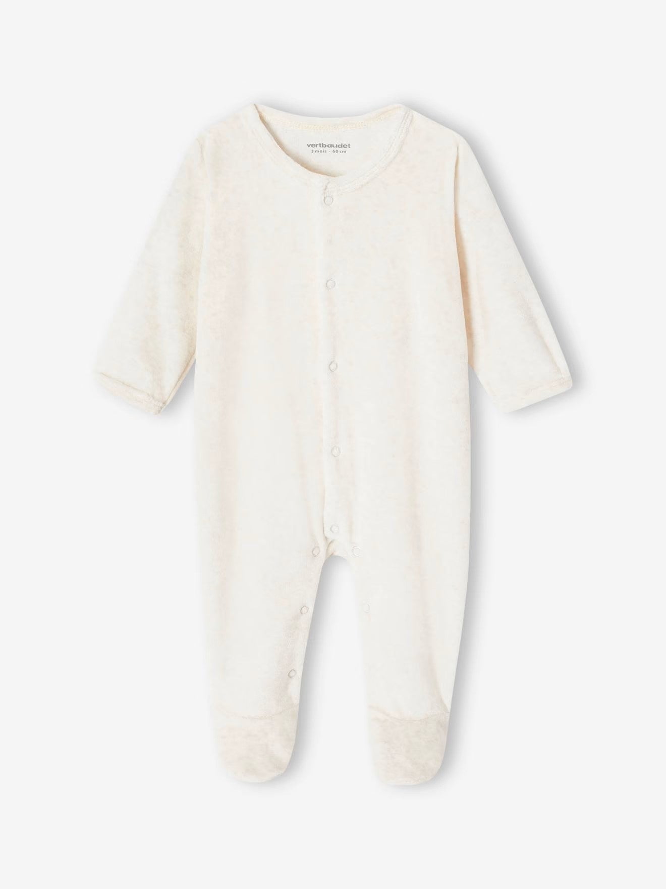 Dors-bien en velours ouverture naissance bébé, uni