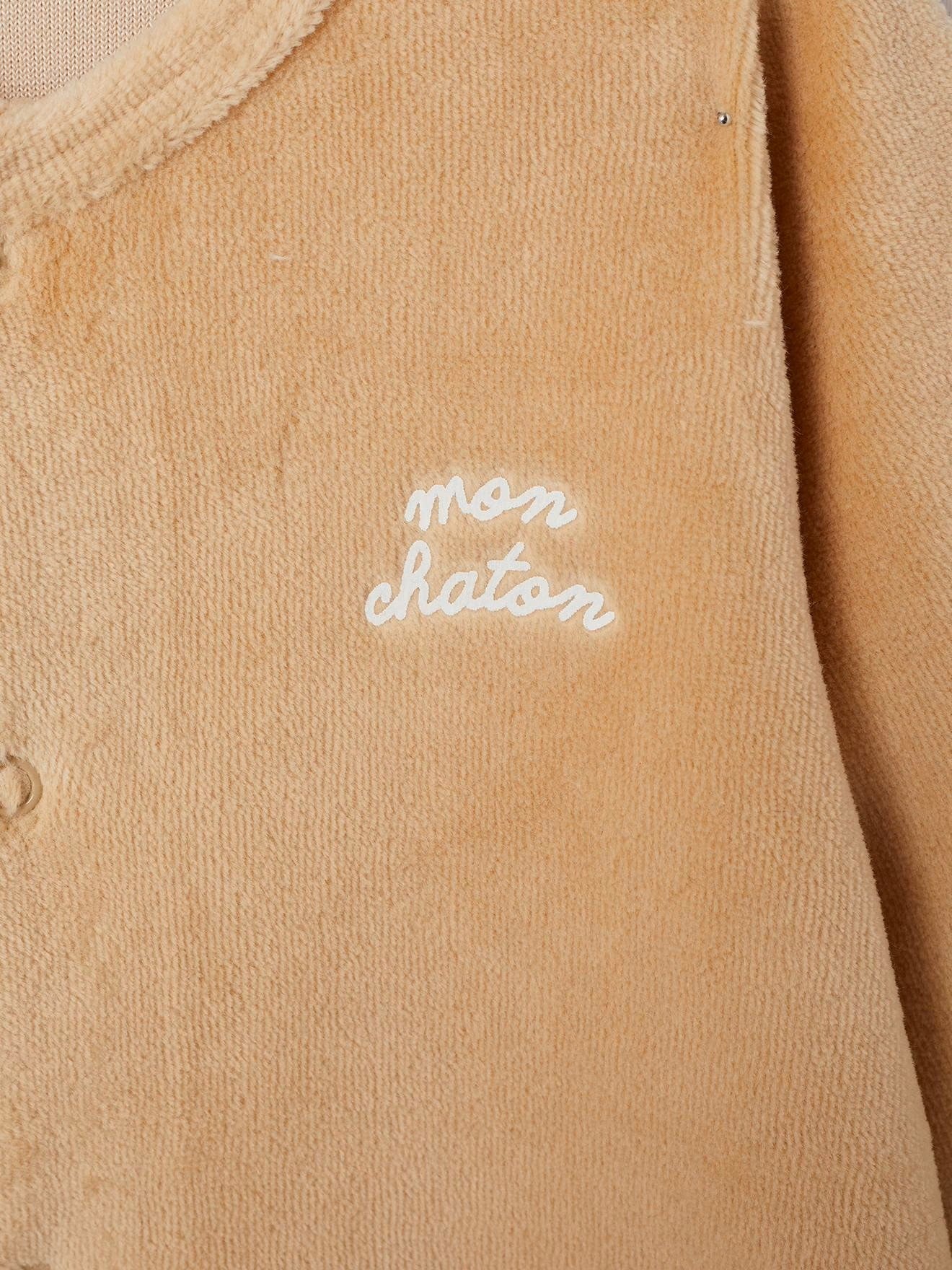 Dors-bien en velours ouverture naissance bébé, avec motif