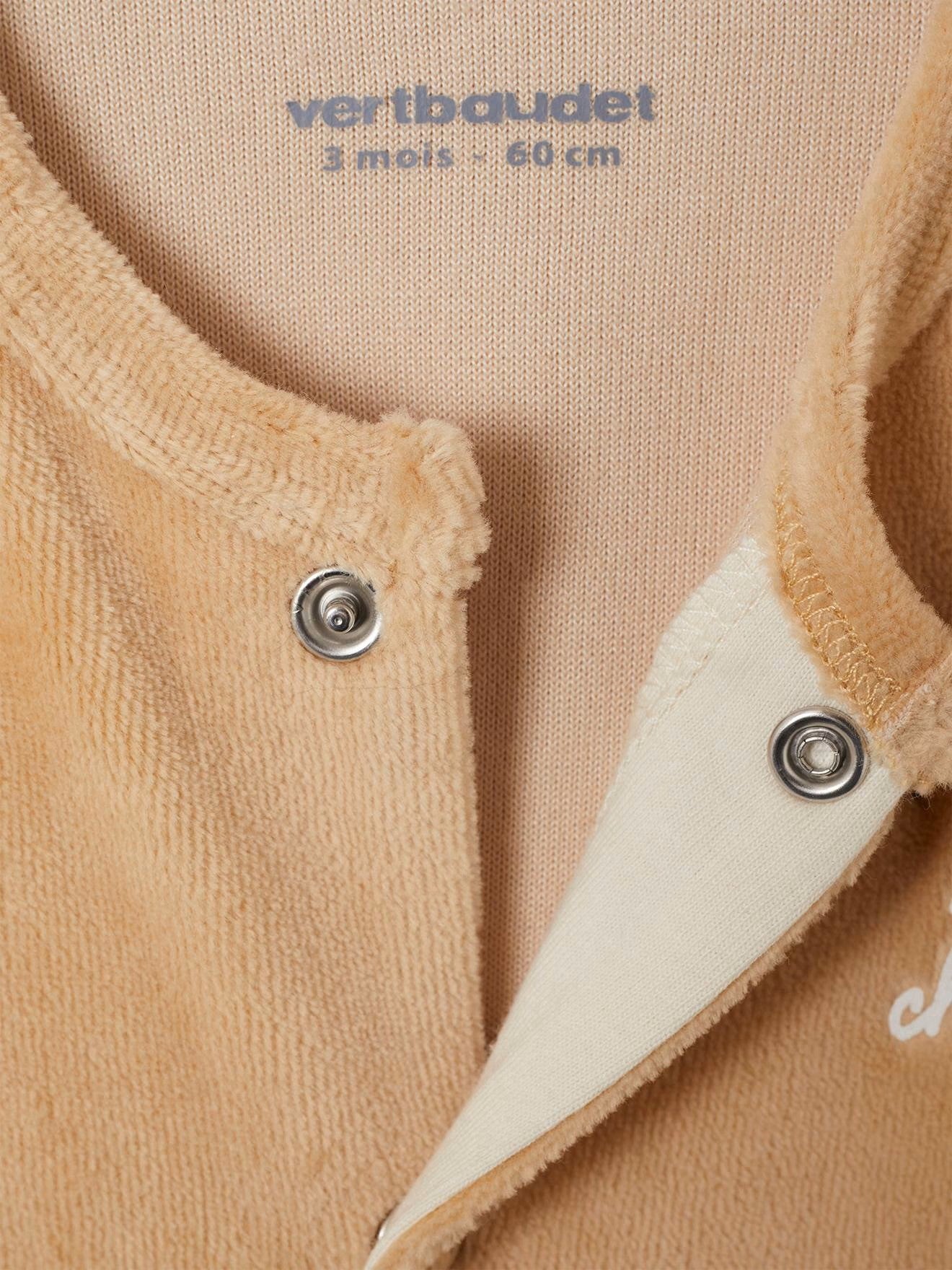 Dors-bien en velours ouverture naissance bébé, avec motif