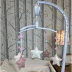 Mobile Musical Etoiles – Lin Vieux Rose, Beige & Rose Poudré