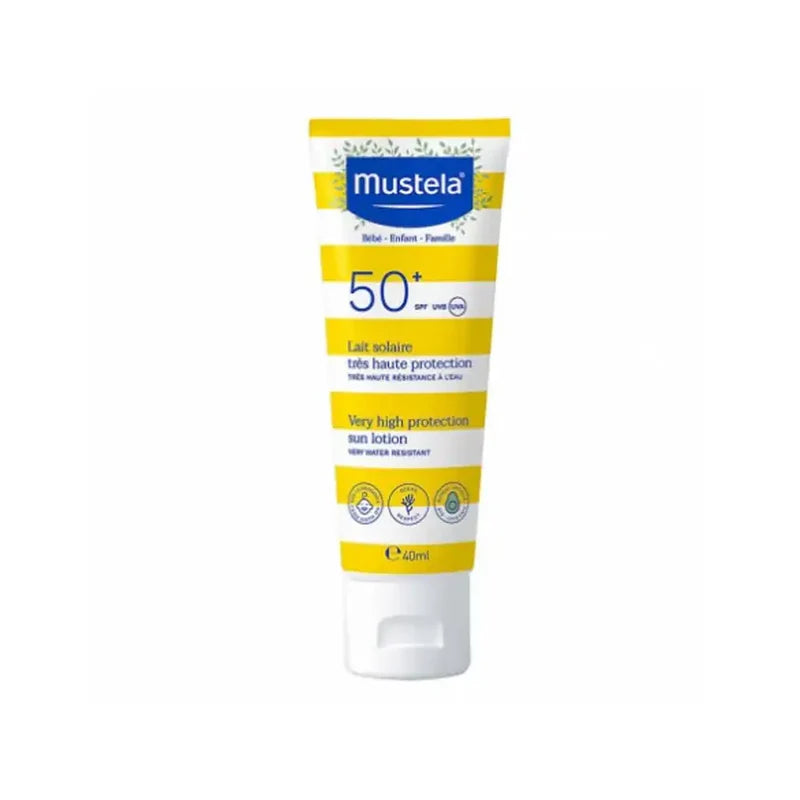 Mustela Lait Solaire Très Haute Protection 0M+ SPF 50+ - 40ml