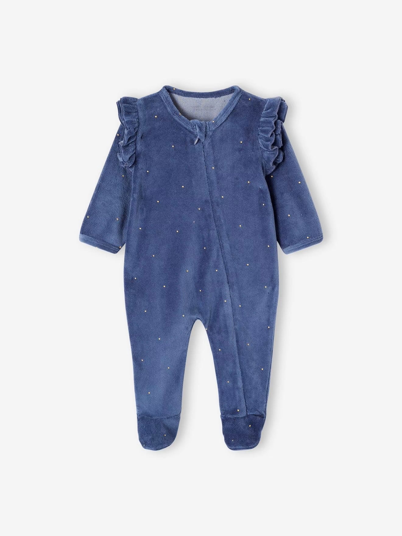 Grenouillère à volants bleue