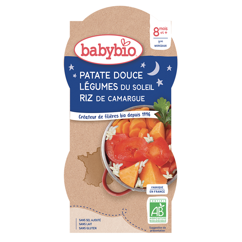 Babybio bol bonne nuit patate douce legumes 2x200g