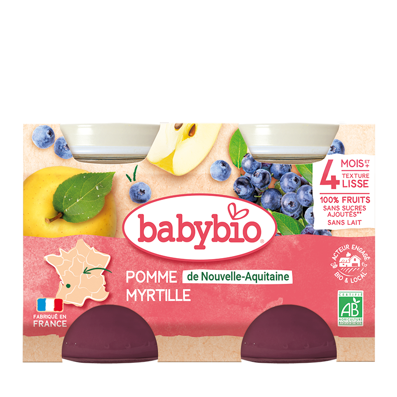Babybio Petit pot pomme myrtille (Dès 4mois)