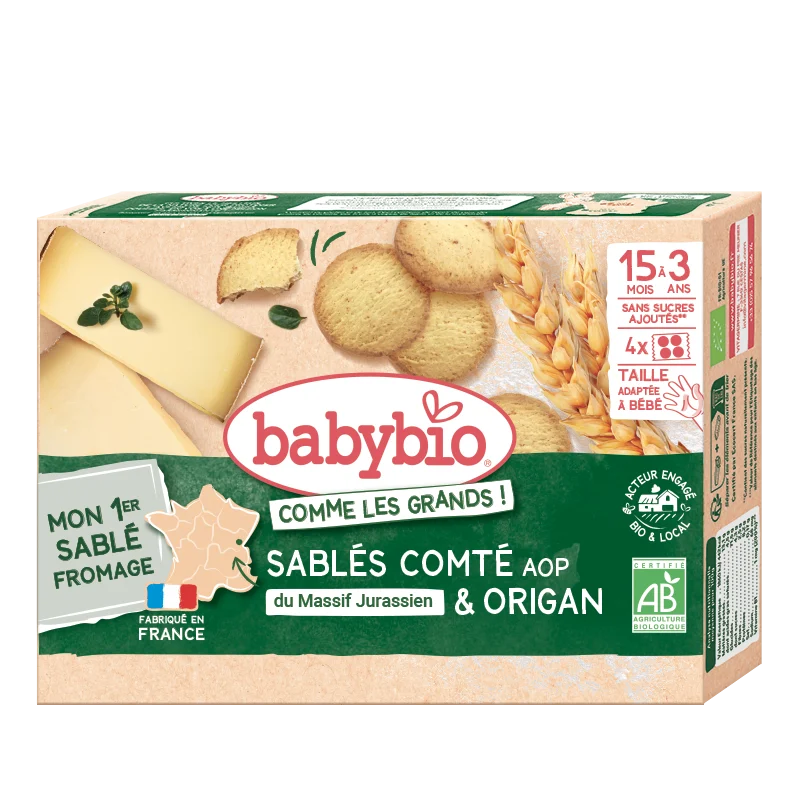 Babybio - Sablé comté AOP du Massif Jurassien & origan